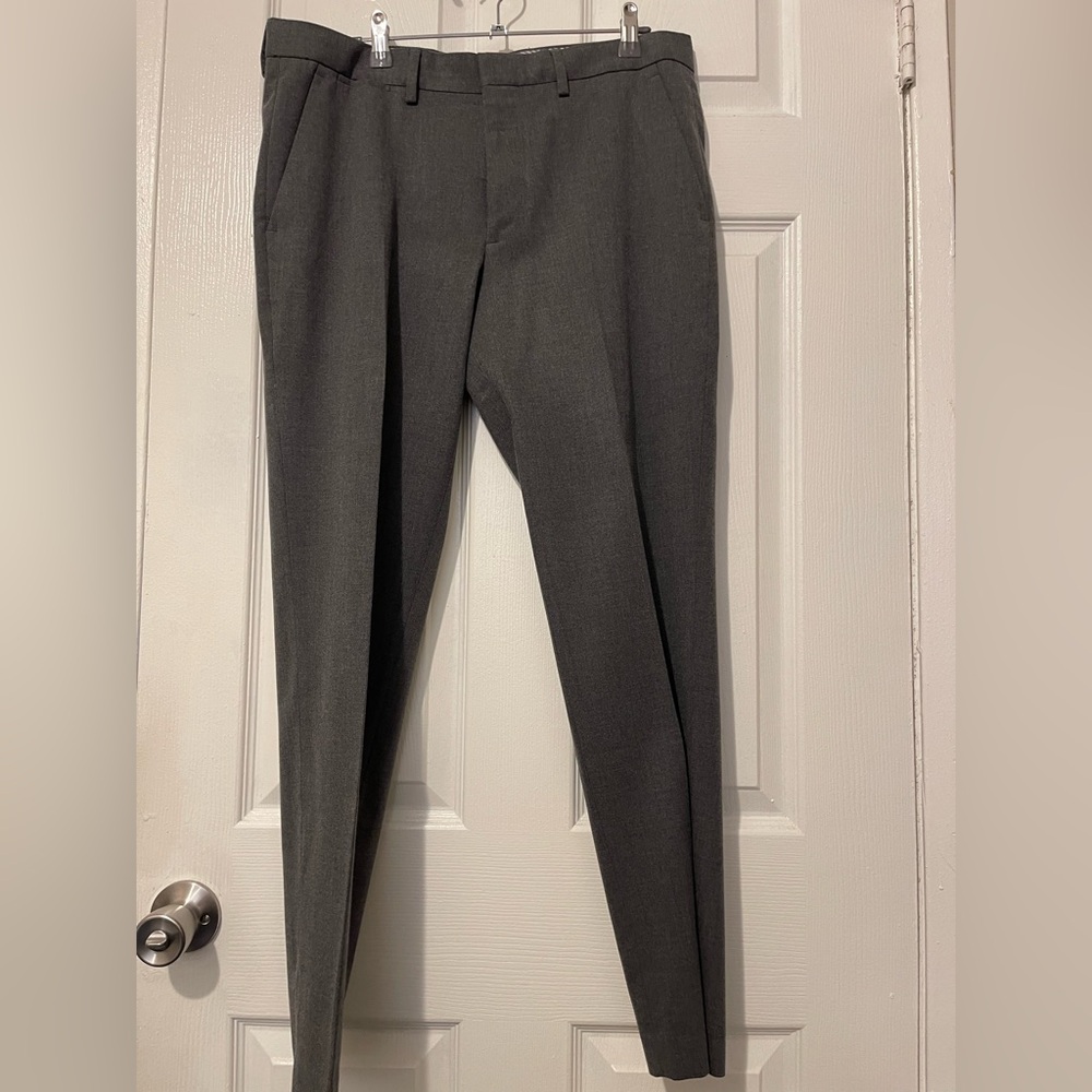 Express Slim Stretch Charcoal Dress Pants for Men